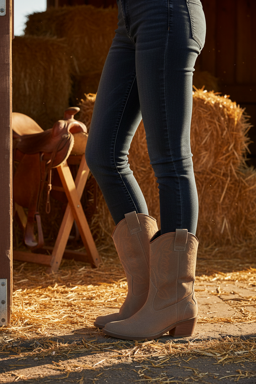 Texana Silvana Cuero Gamuza Chocolate