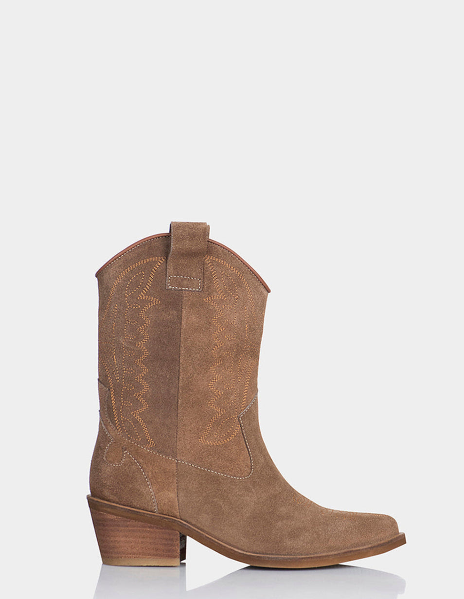 Texana Silvana Cuero Gamuza Chocolate