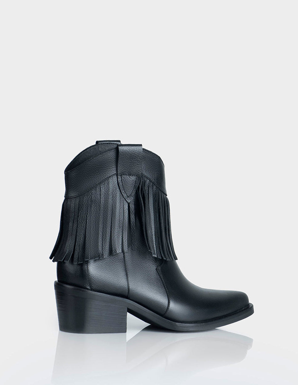 Botin Texana Sonora Flecos Negra