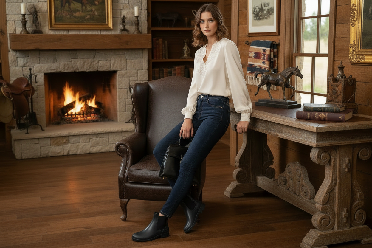 Botin de Lluvia Drizzle Negro