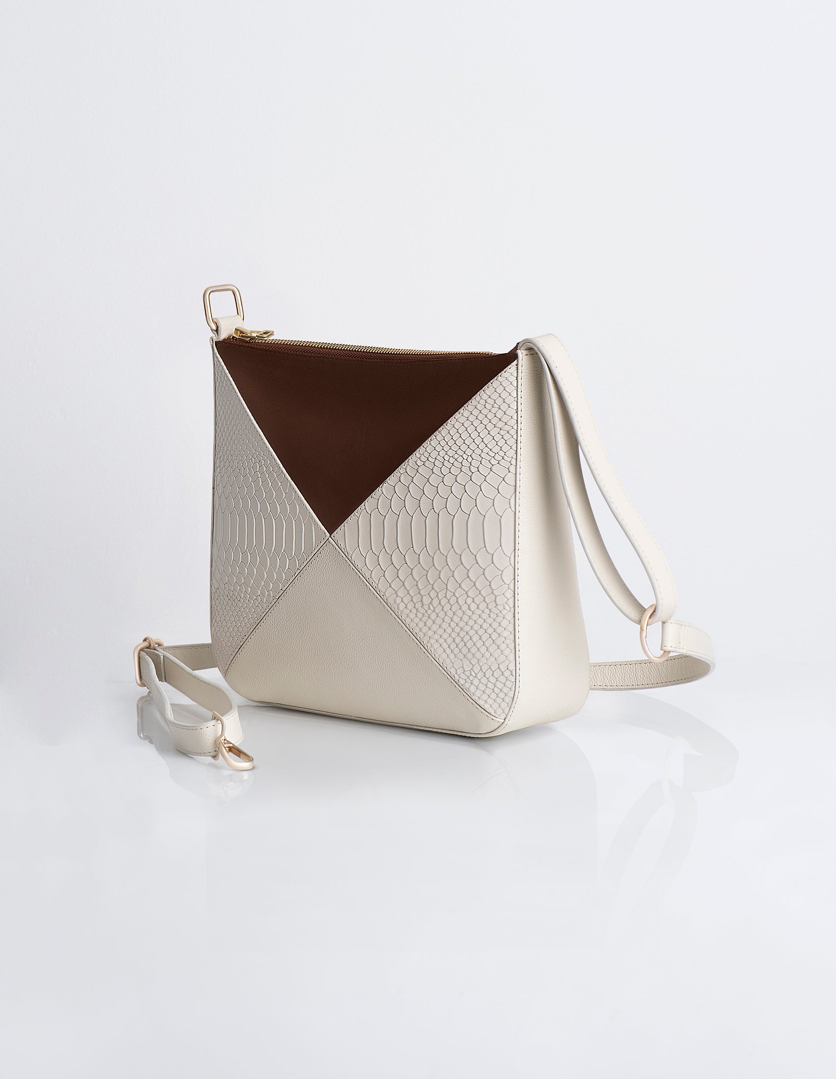 Bolso Triangoli Beige x Canela
