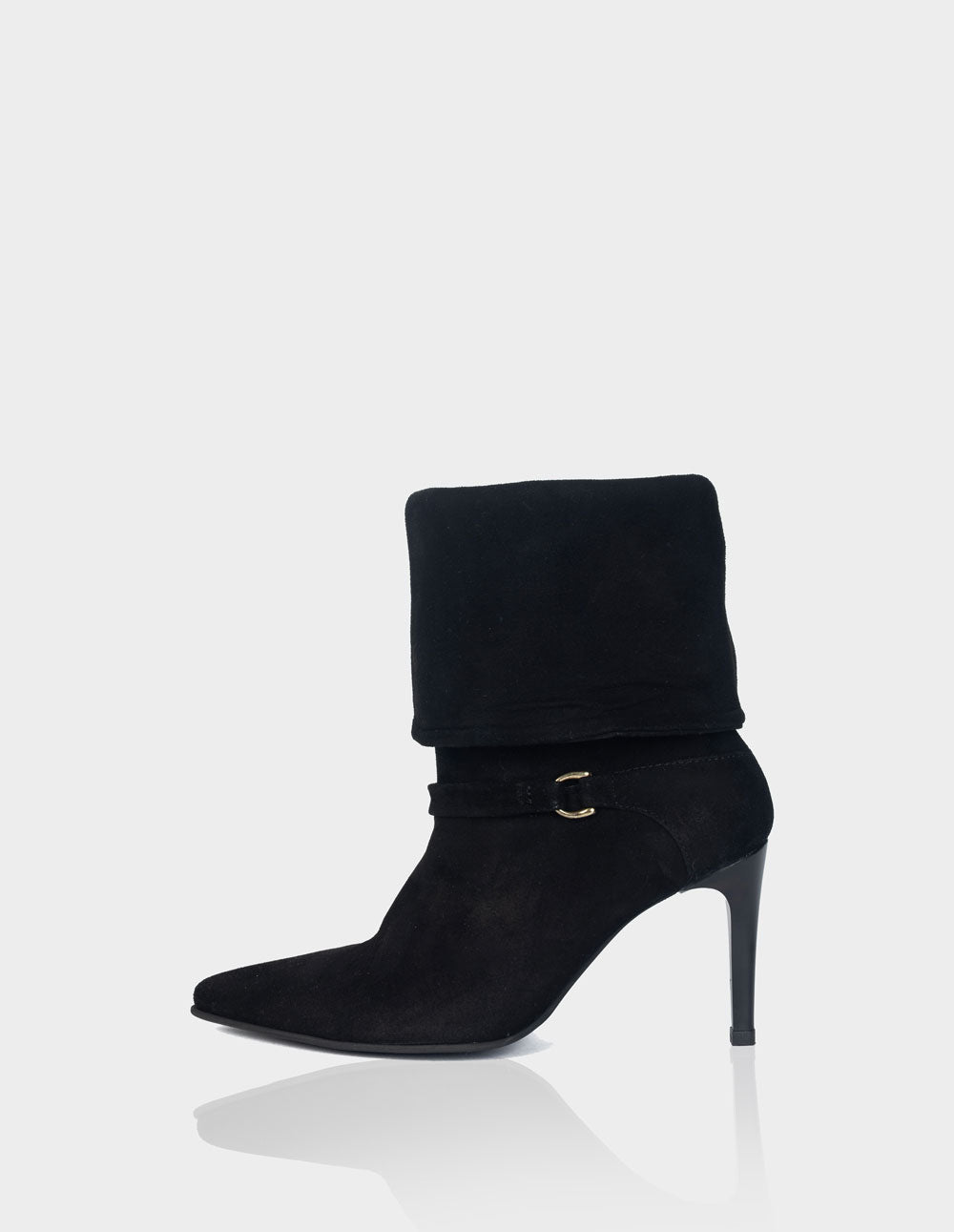 Bota Versatta Cuero Ante Negro