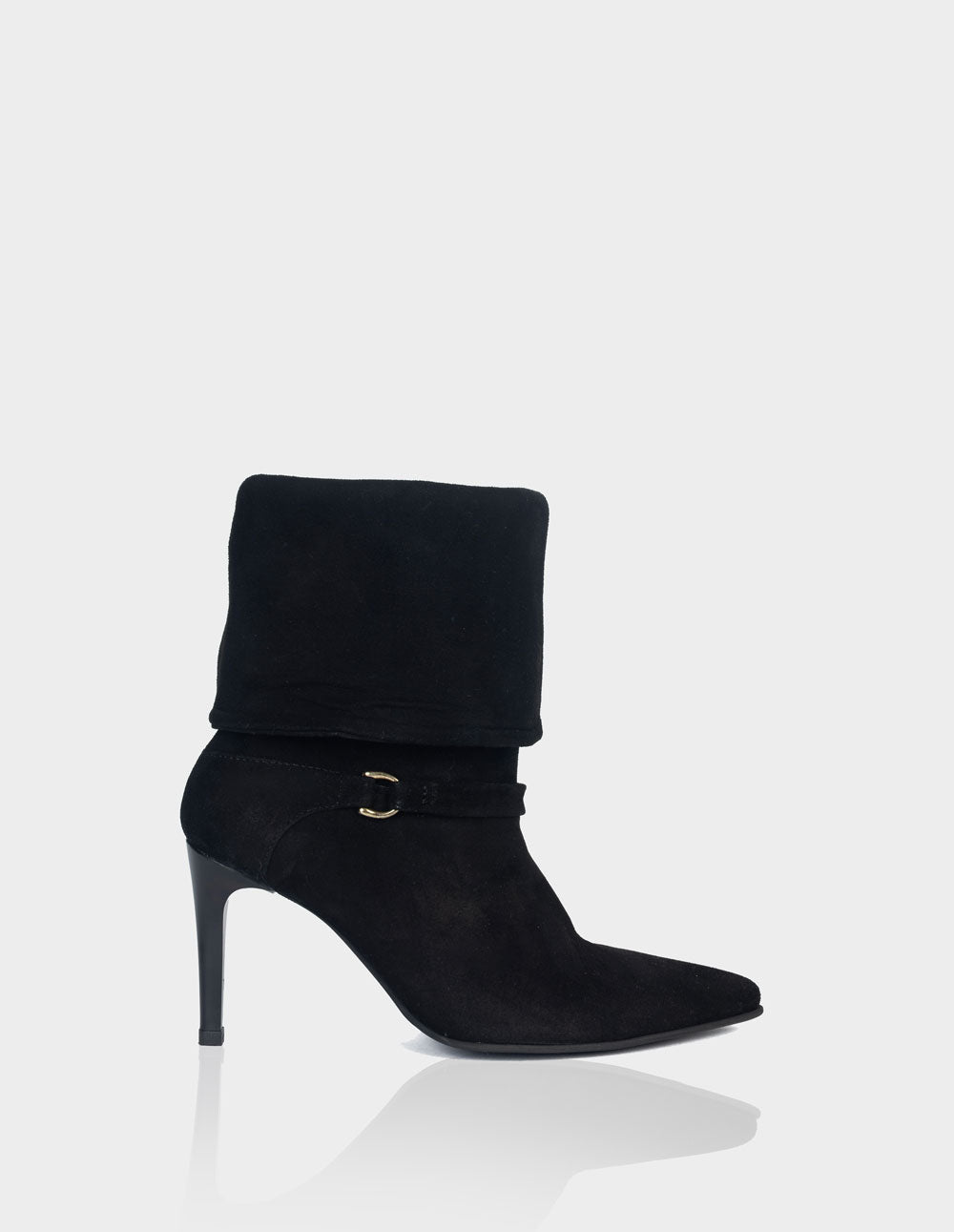 Bota Versatta Cuero Ante Negro