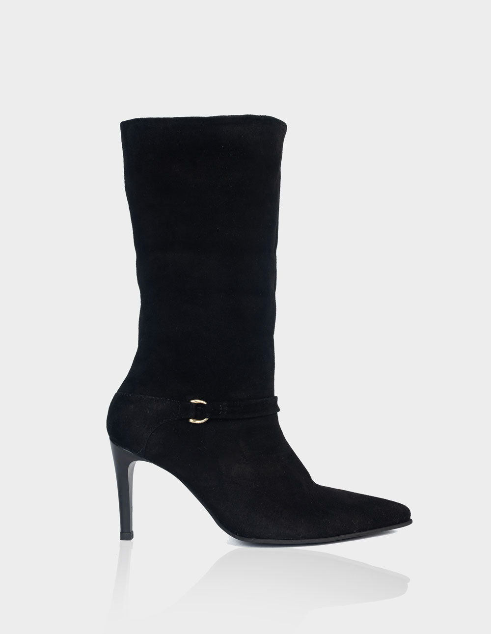 Bota Versatta Cuero Ante Negro