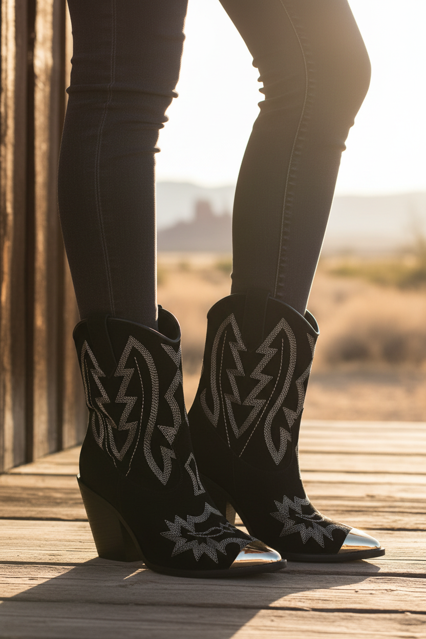 Texana Wonder Gamuza Negro
