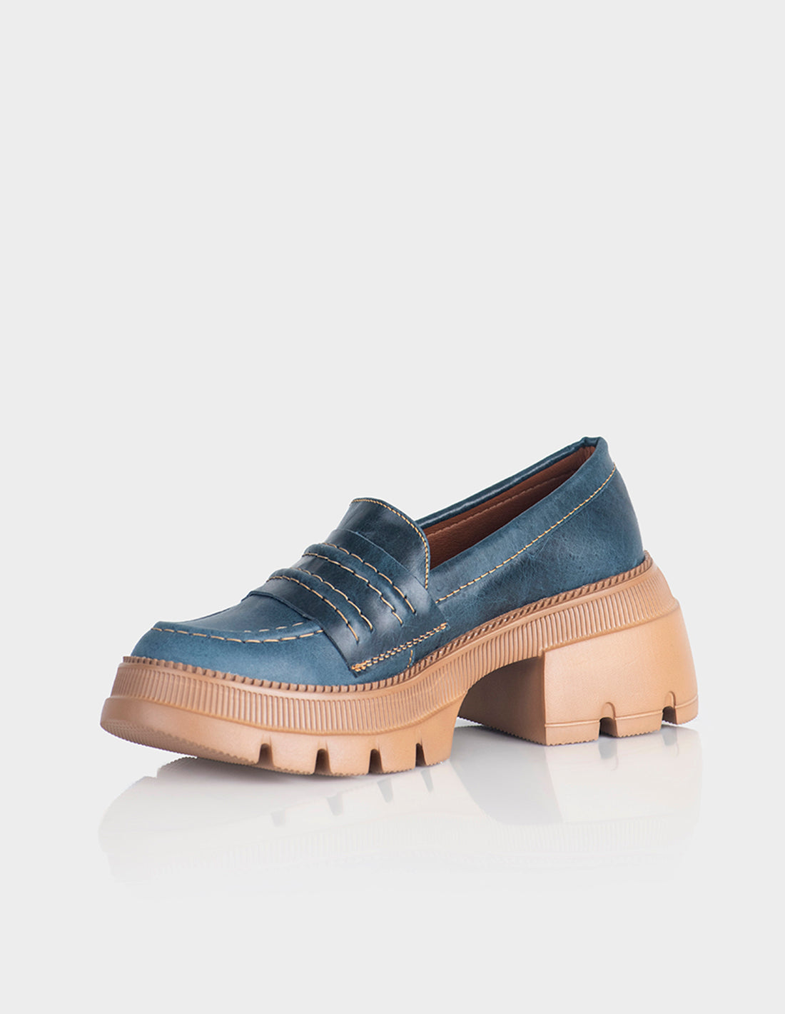 Mocasin Zamora Cuero Azul
