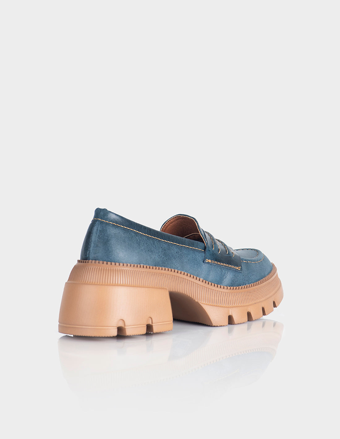 Mocasin Zamora Cuero Azul
