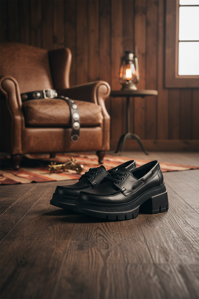 Mocasín Zetta Cuero Negro