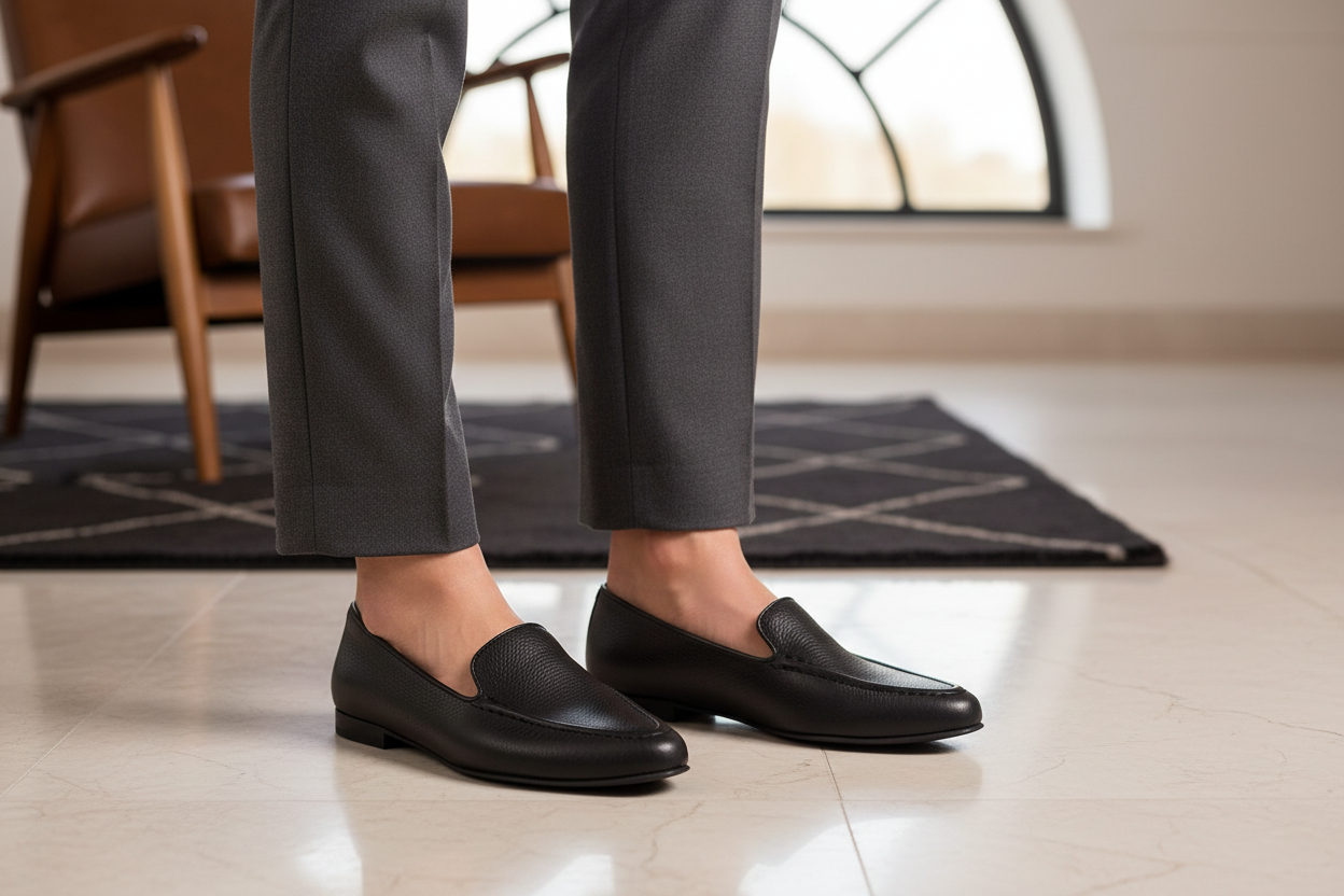 Baleta Gia Cuero Negro