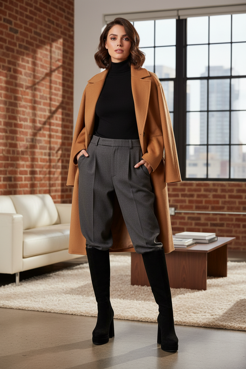 Bota Ada en Cuero Ante Negro