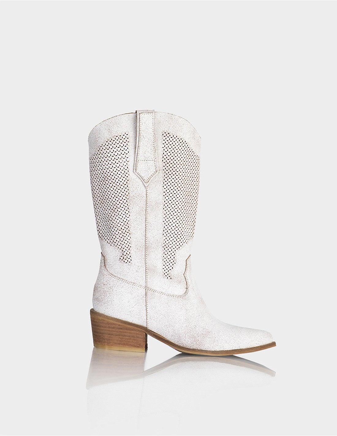 Bota Texana Tijuana Craquel Blanco