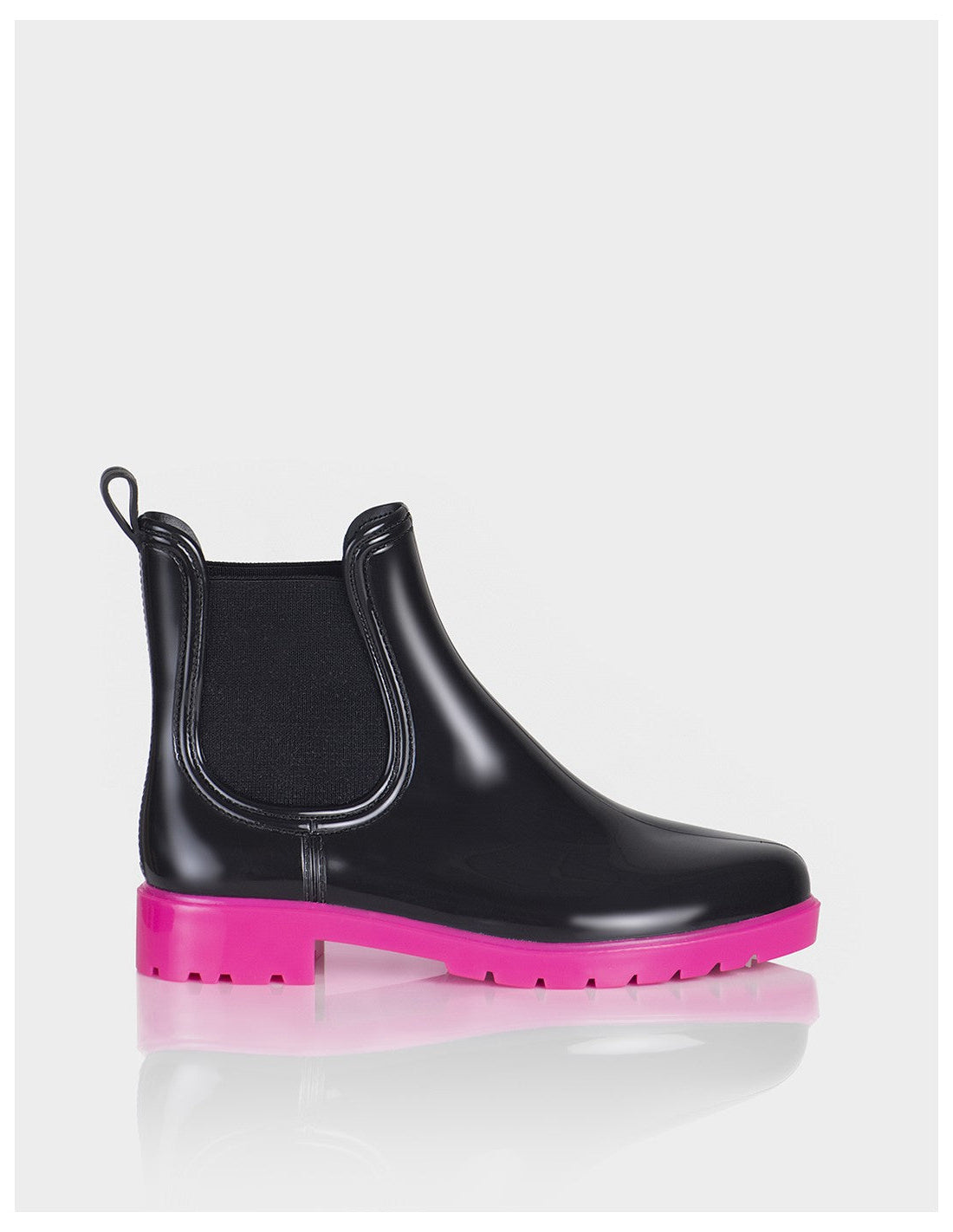 Botin de Lluvia Drizzle Negro x Fucsia