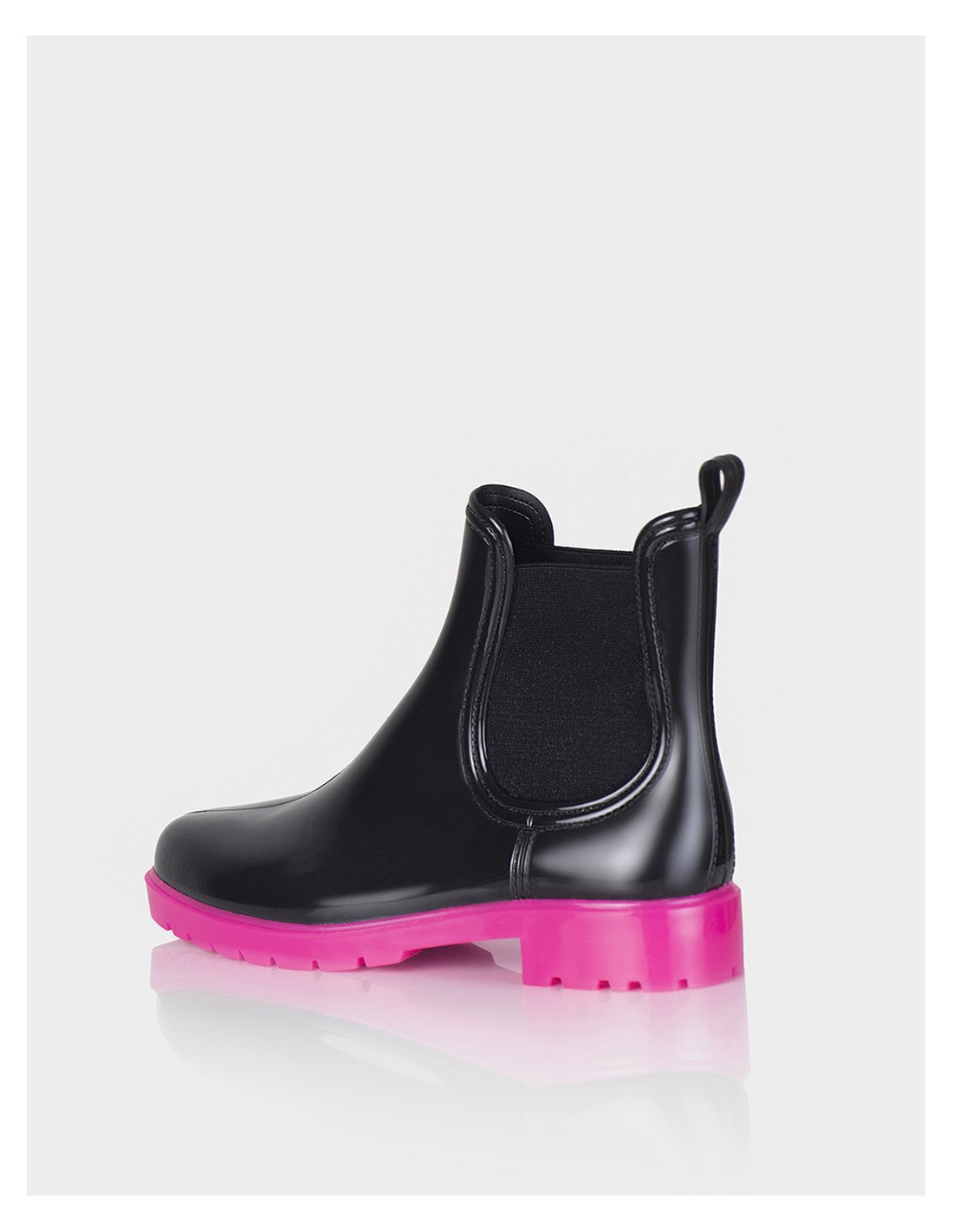 Botin de Lluvia Drizzle Negro x Fucsia