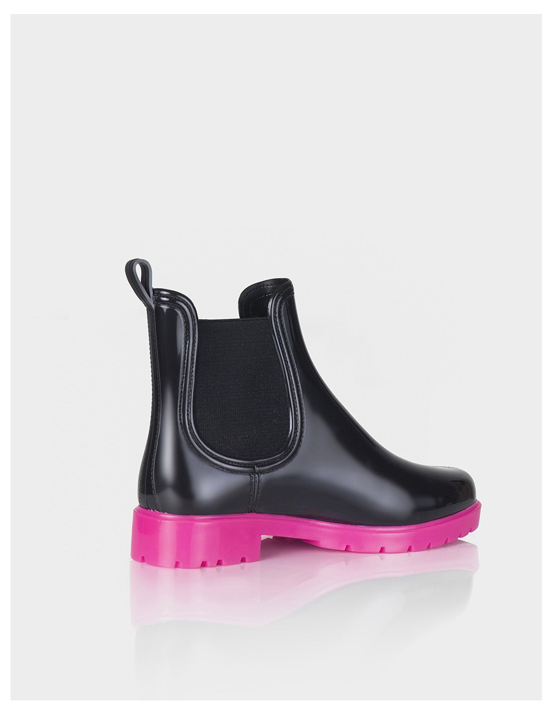 Botin de Lluvia Drizzle Negro x Fucsia