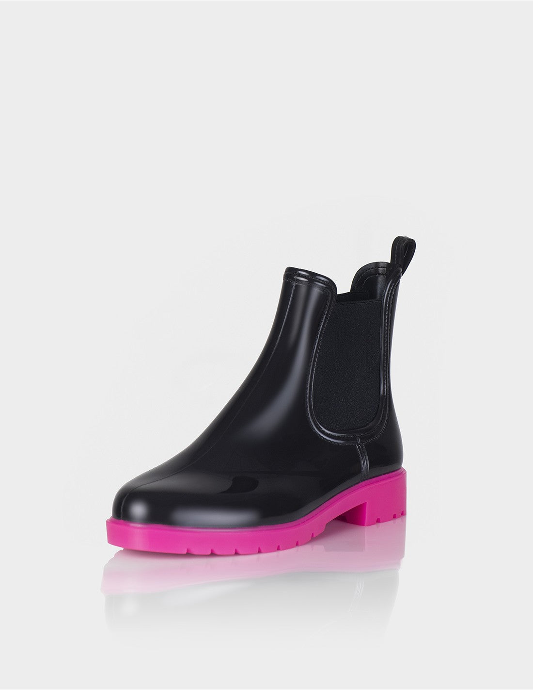 Botin de Lluvia Drizzle Negro x Fucsia