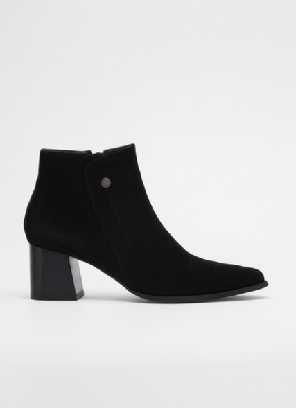 Botin Lihana Cuero Ante Negro