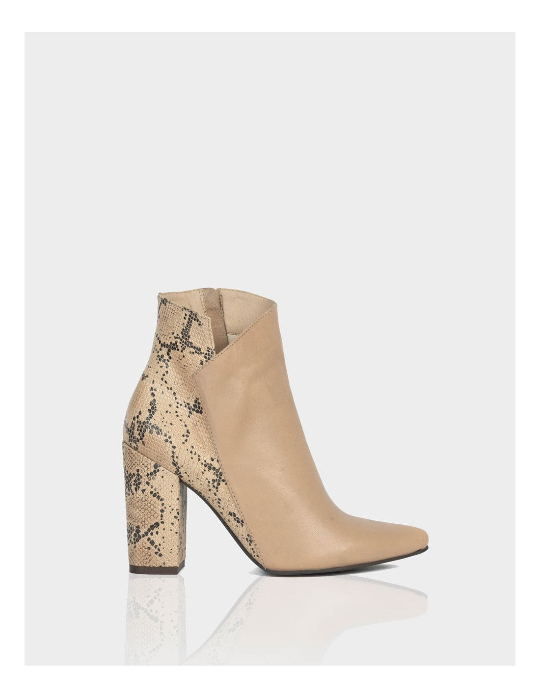 Botin Mahon Cuero Piton x Napa Almendra