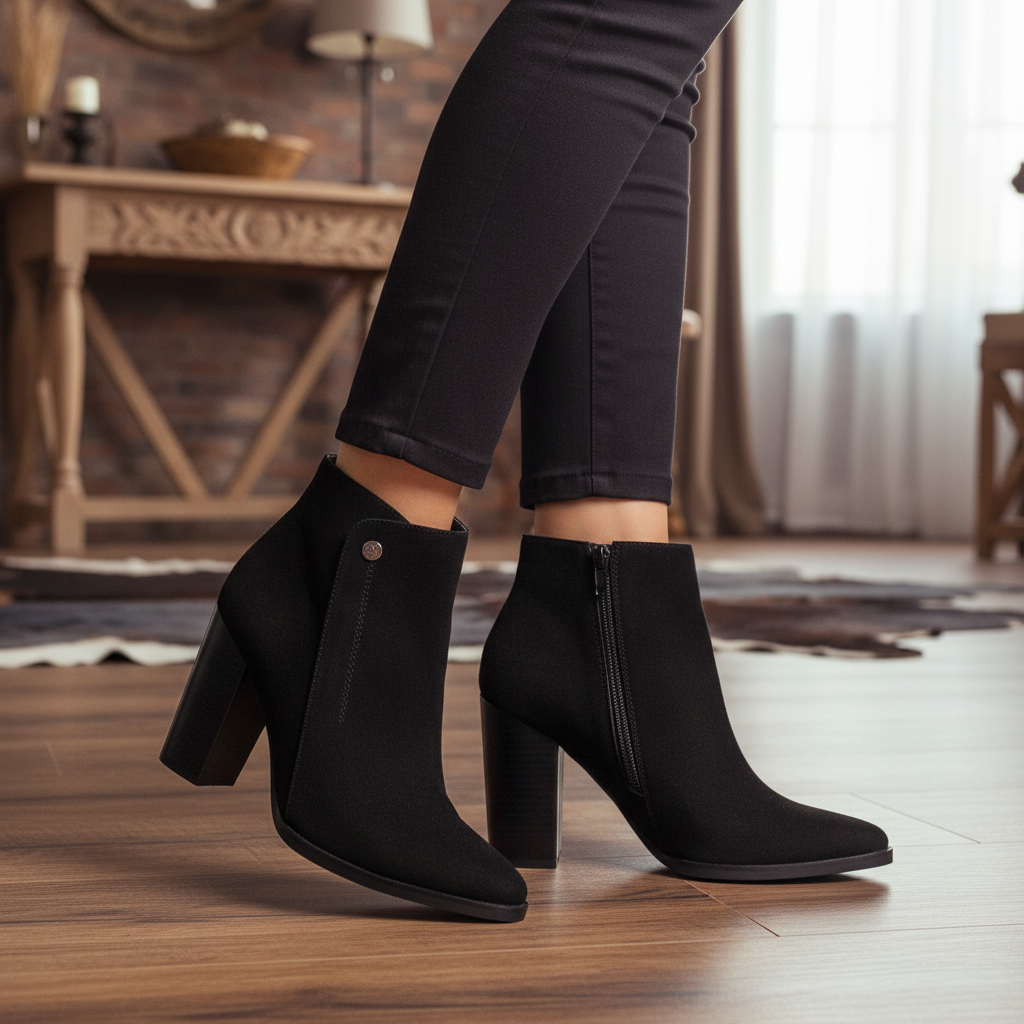 Botin Malia Gamuza Negro