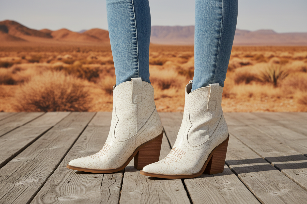 Texana Trixie Cuero Craquelado Beige