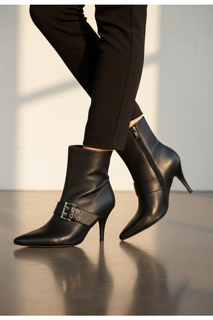 Botin Tiffani cuero Negro