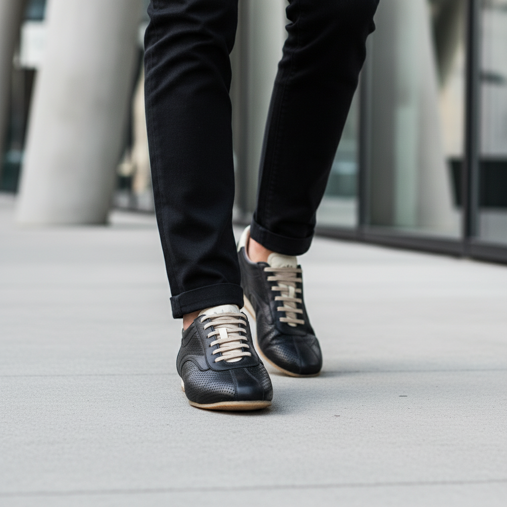 Mina Sneaker Cuero Negro