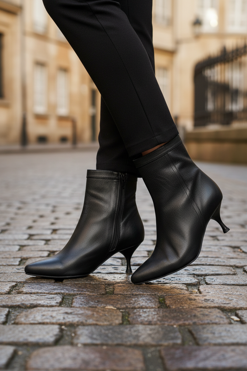 Botin Felice cuero Napa Negro