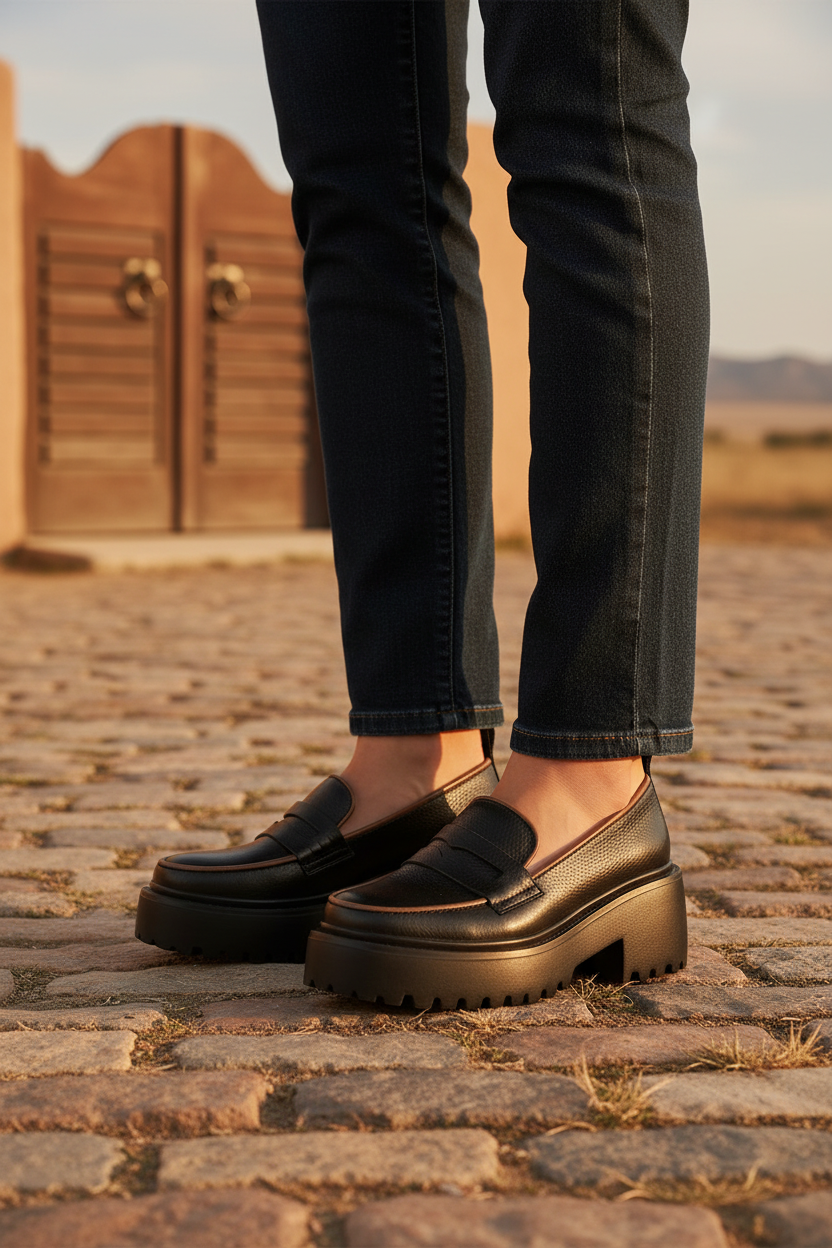 Mocasin Penny Negro x Miel