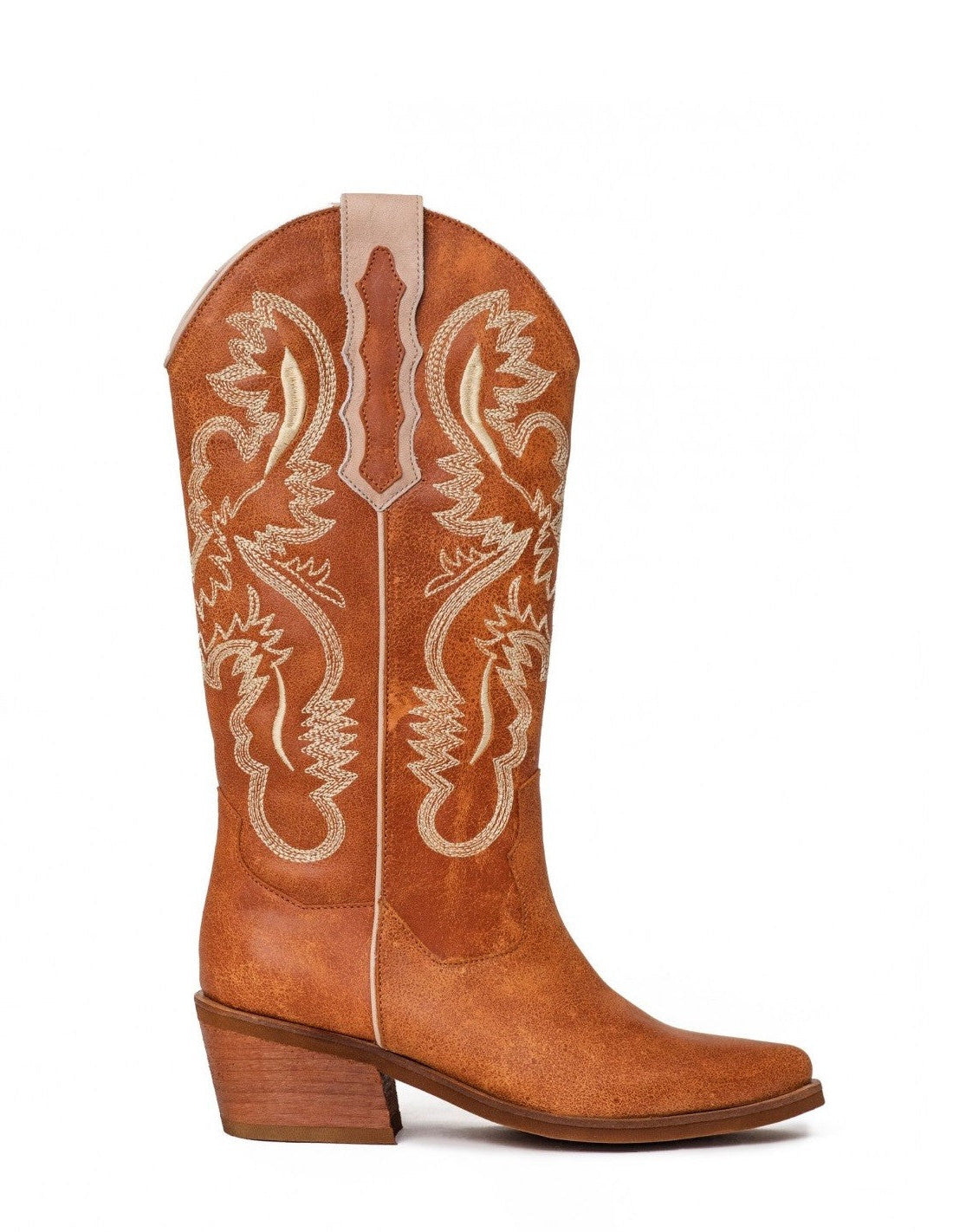 Bota Texana Devi Cuero Craquelado Miel