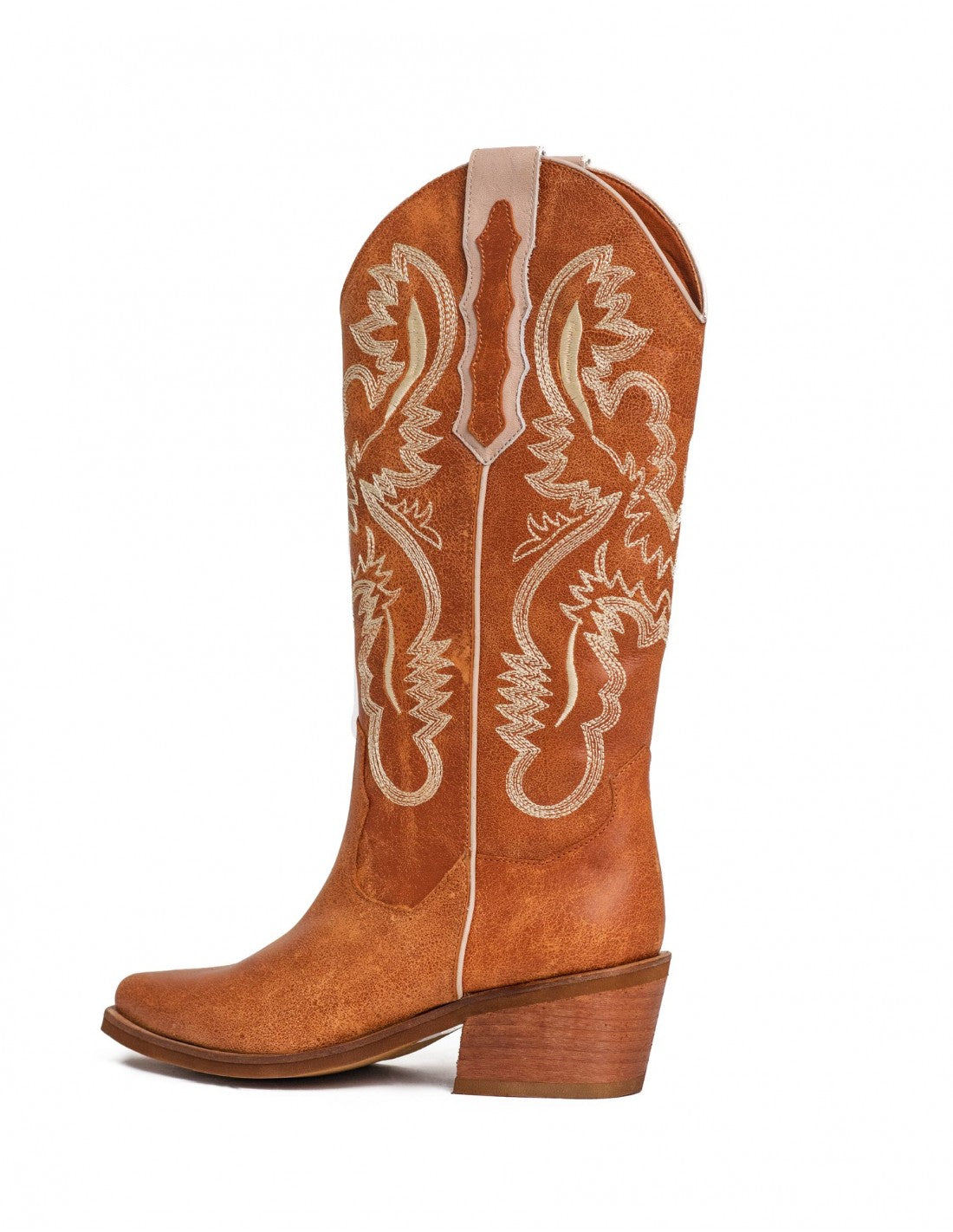 Bota Texana Devi Cuero Craquelado Miel