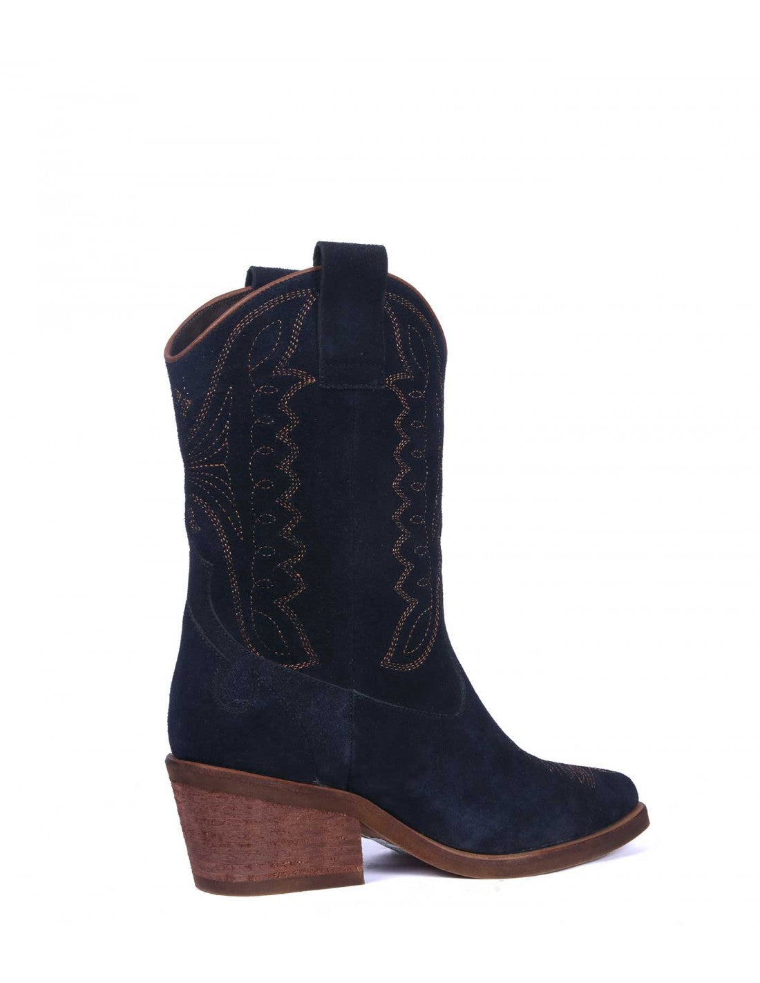 Texana Silvana Cuero Gamuza Azul