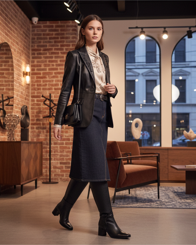 Bota Vitalia Cuero Negro