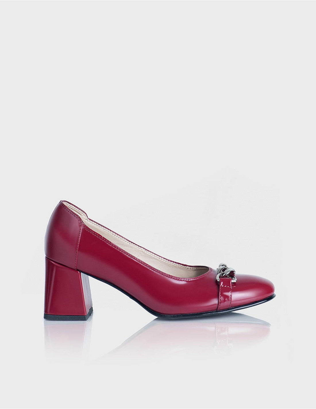 Zapato Evora En Cuero Charol Burgundi