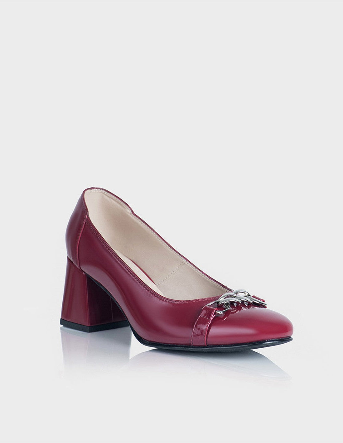 Zapato Evora En Cuero Charol Burgundi